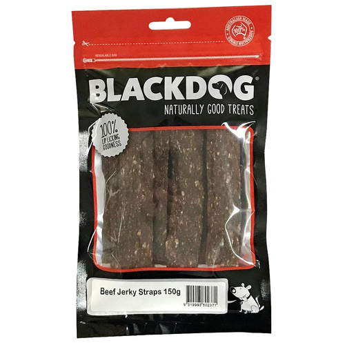 Blackdog Beef Jerky Straps Natural Dog Chew Treats 150g