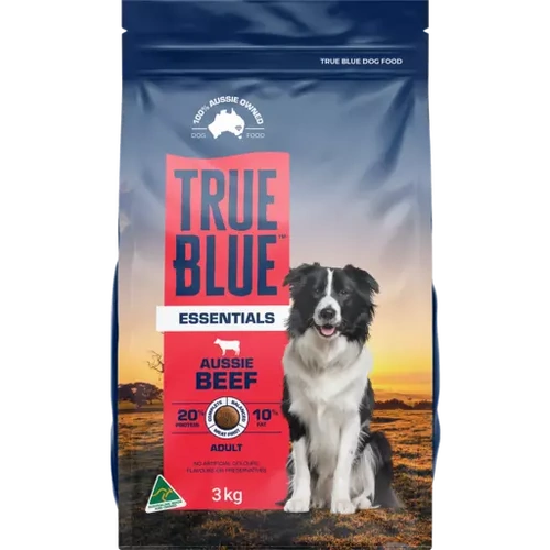 True Blue Adult Essentials Dry Dog Food with Aussie Beef 3kg