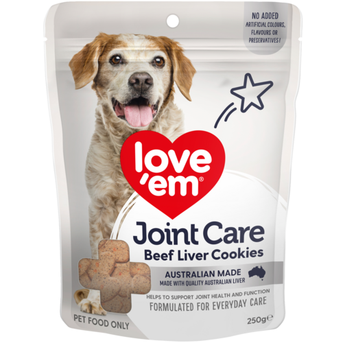 Love Em Joint Care Beef Liver Cookies Dog Treats 250g