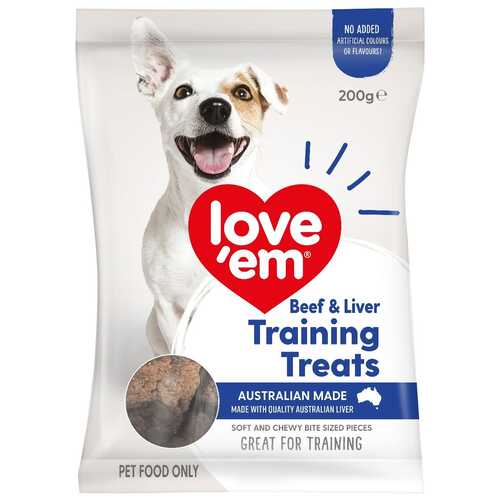 Love Em Dog Food Beef Liver Training Mini Treats 200g