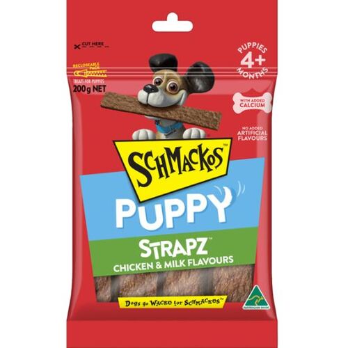 Schmackos Puppy Strapz Dog Training Treats Chicken & Milk 200g