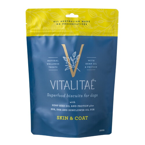 Vitalitae Skin & Coat Superfood Biscuits Dog Natural Treats Kangaroo 350g