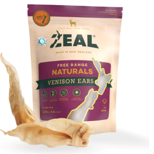 Zeal Free Range Naturals Venison Ears Dog Cat Treat 125g 