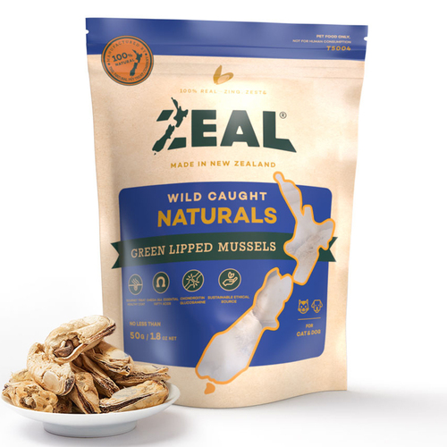 Zeal Wild Caught Naturals Green Lipped Mussels Dogs & Cats Treats 50g