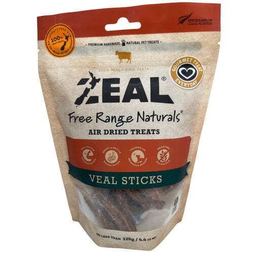 Zeal Free Range Naturals Air Dried Dog Treats Veal Sticks 125g