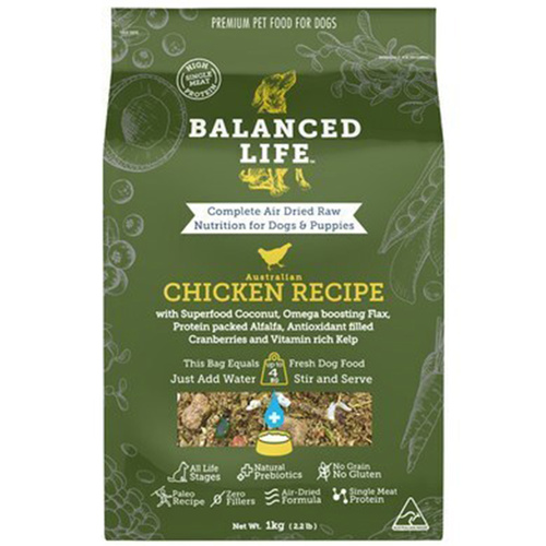 Balanced Life Air Dried Raw Chicken Recipe Dogs & Puppies 1kg