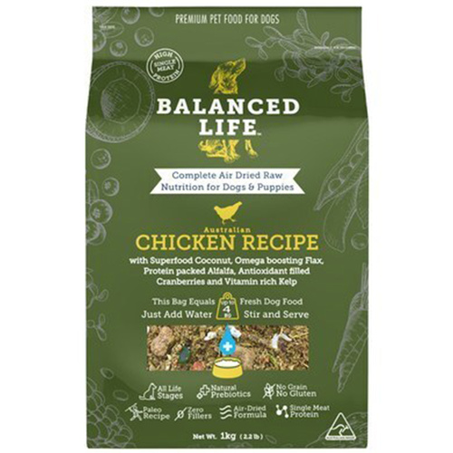 Balanced Life Air Dried Raw Chicken Recipe Dogs & Puppies 1kg