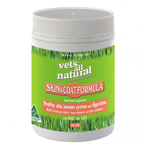 Vets All Natural Skin & Coat Formula Supplement for Cats & Dogs 500g 