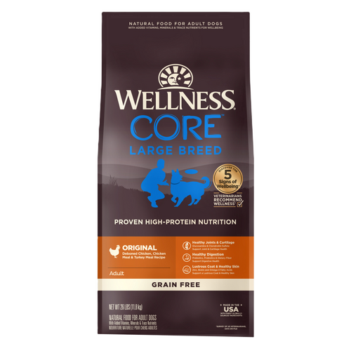 Wellness Core Large Breed Grain Free Dry Dog Food Chicken & Turkey Meal 11.8kg