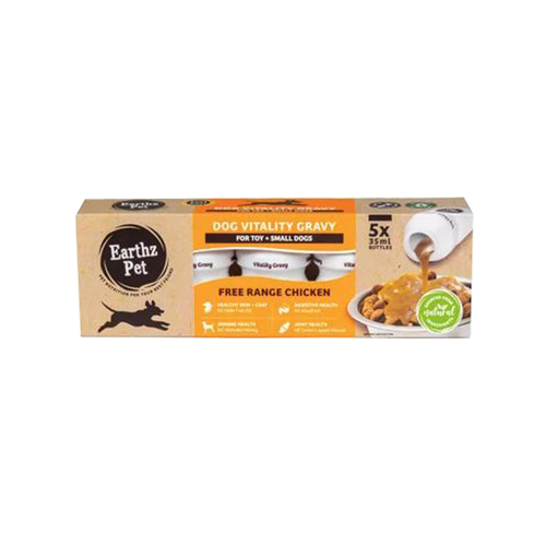 Earthz Pet Dog Vitality Gravy for Toy & Small Dogs Chicken 35ml 5 Pack x 5