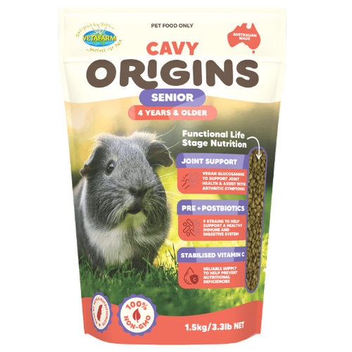 Vetafarm Cavy Origins Senior 4 Years & Older for Guinea Pigs 1.5kg