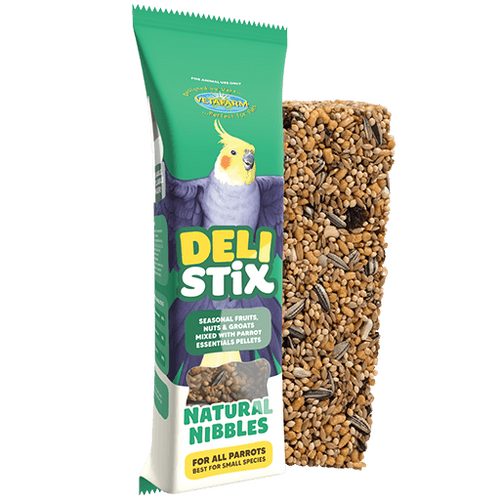 Vetafarm Deli Stix Natural Nibbles Fruits Nuts & Groats for Parrots 9 x 100g