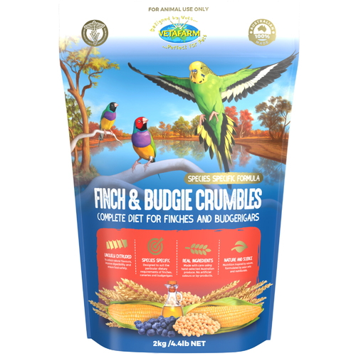 Vetafarm Finch and Budgie Crumbles Pet Bird Canary Budgerigar 2kg