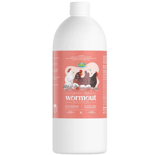 Vetafarm Laying Hen Wormout In-Water Wormer Solution for Laying Poultry 1L