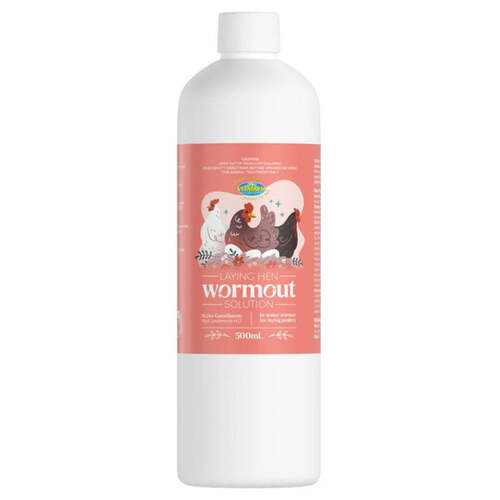 Vetafarm Laying Hen Wormout In-Water Wormer Solution for Laying Poultry 500ml