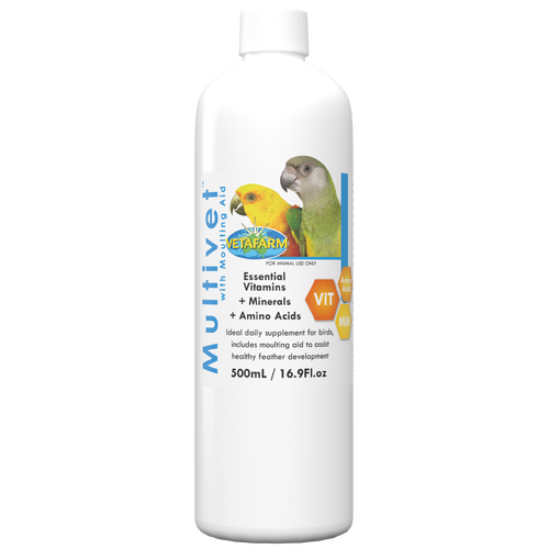 Vetafarm Multivet with Moulting Aid Daily Supplement for Birds 500ml