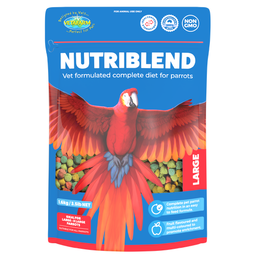 Vetafarm Nutriblend Large Vet-Formulated Complete Diet for Parrots 1.6kg