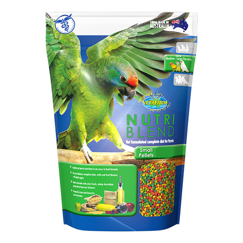 Vetafarm Nutriblend Small Pellets Bird Food For Pet Bird Parrots 2kg 