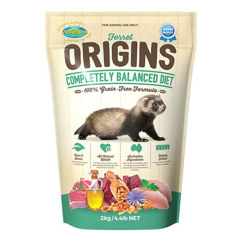 Vetafarm Origins Grain Free Pet Ferret Diet Food 2kg 