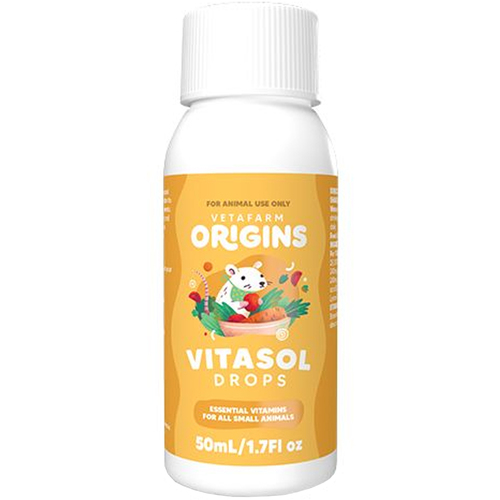 Vetafarm Origins Vitasol Drops Essential Vitamins for Small Animals 50ml