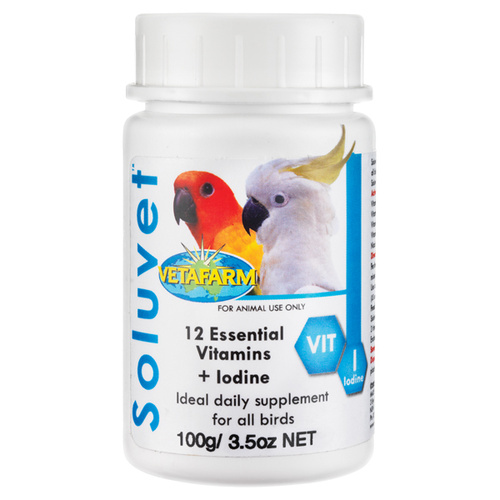 Vetafarm Soluvet Water Bird Food Additive Vitamin Supplement 100g 