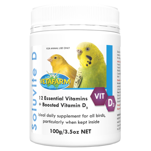 Vetafarm Soluvite D Vitamin Daily Supplement for All Birds 100g