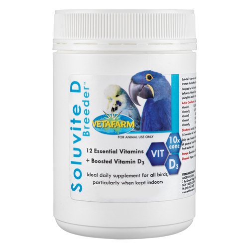 Vetafarm Soluvite D Breeder Vitamin Supplement for Birds 500g 