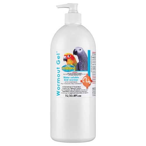 Vetafarm Wormout Birds & Pigeon All Wormer Gel 1L 