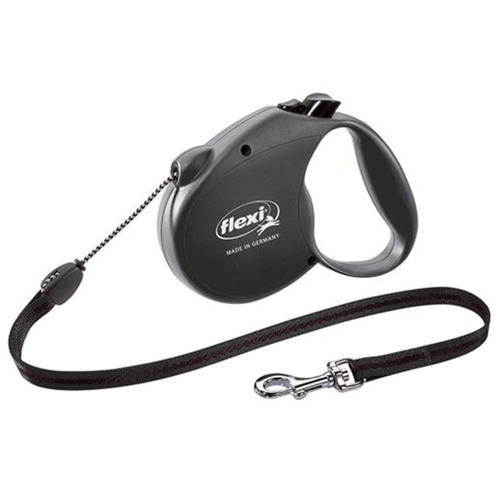Flexi Standard 5m Cord Retractable Pet Dog Safety Lead Black Small