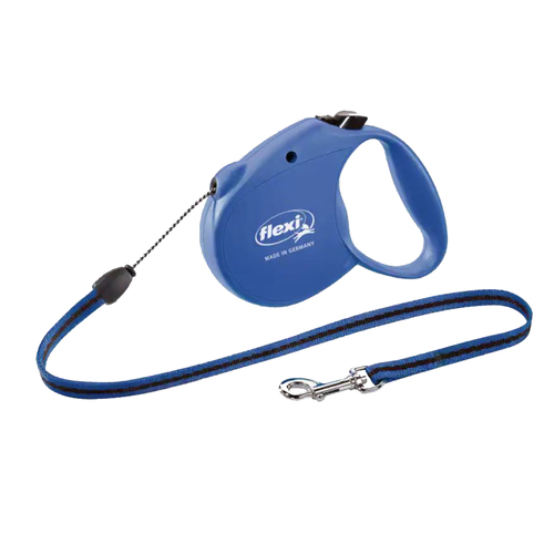 Flexi Standard 5m Cord Retractable Pet Dog Safety Lead Blue Small