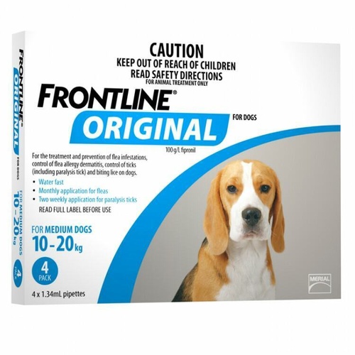 Frontline Original Dog Flea Treatment & Prevention Medium Dog 4 Pack 