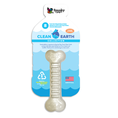 Spunky Pup Clean Earth Recycled Bone Dog Chew Toy 