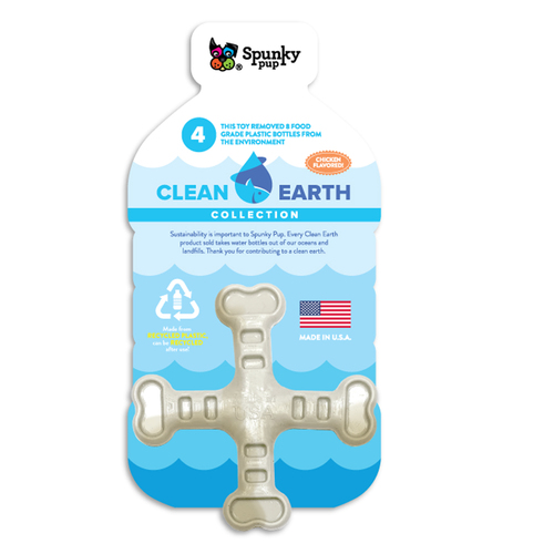 Spunky Pup Clean Earth Recycled CrossBone Dog Chew Toy