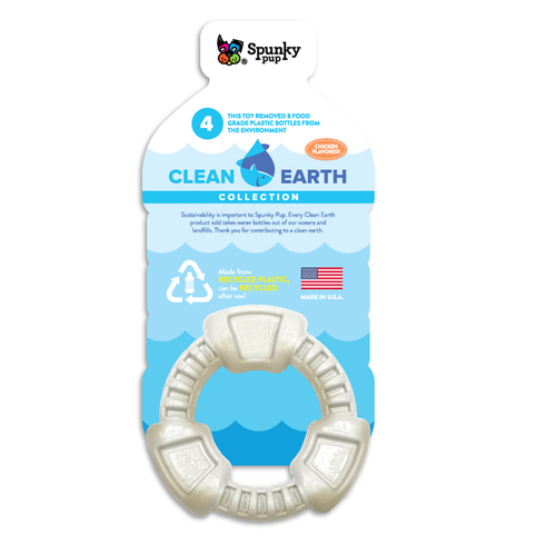 Spunky Pup Clean Earth Recycled Ring Dog Chew Toy 