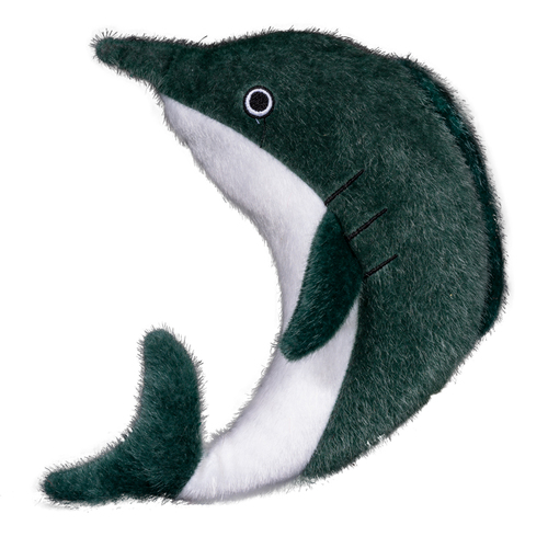 Spunky Pup Sea Plush Dolphin Dog Squeaker Toy Small
