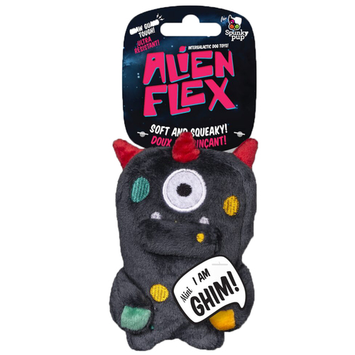 Spunky Pup Alien Flex Ghim Mini Plush Pet Dog Squeaker Toy