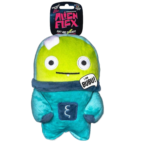Spunky Pup Alien Flex Bubu Plush Pet Dog Squeaker Toy