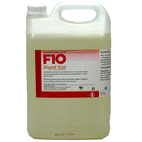 F10 Broad Spectrum Water-Less Skin Decontaminant Hand Gel 5L