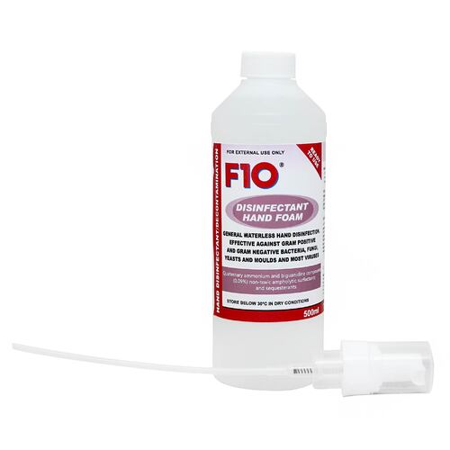 F10 Disinfectant Hand Foam Alcohol Free Sanitiser 500ml