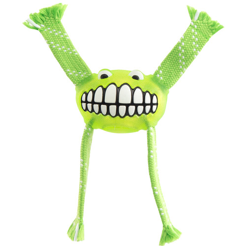 Rogz Flossy Grinz Oral Care Dog Squeaker Toy Lime Small