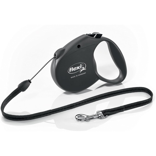 Flexi Fun Cord Retractable Leash Soft-Grip for Dogs Black Small 5m