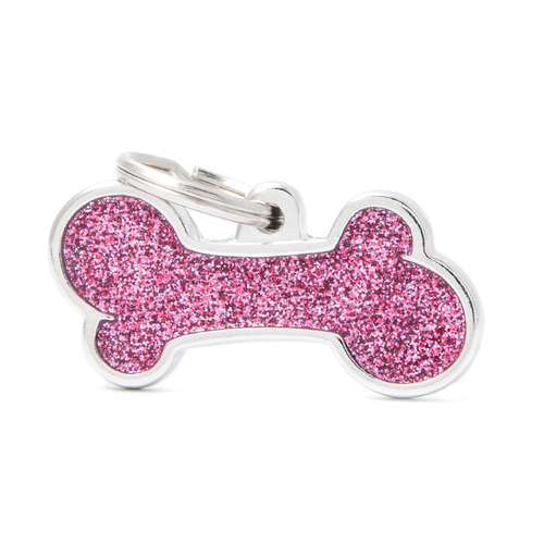 My Family Shine Bone Pet Tag Collar Accessory Pink Large