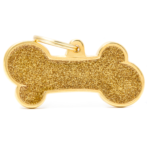 My Family Shine Bone Pet Tag Collar Accessory Gold XL