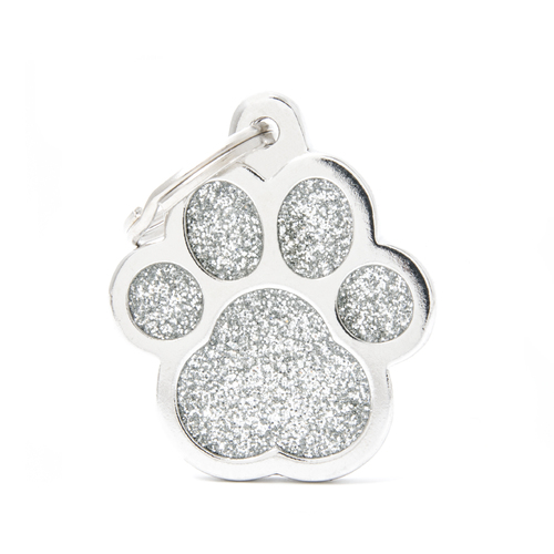 My Family Shine Paw Pet Tag Collar Accessory Grey Large