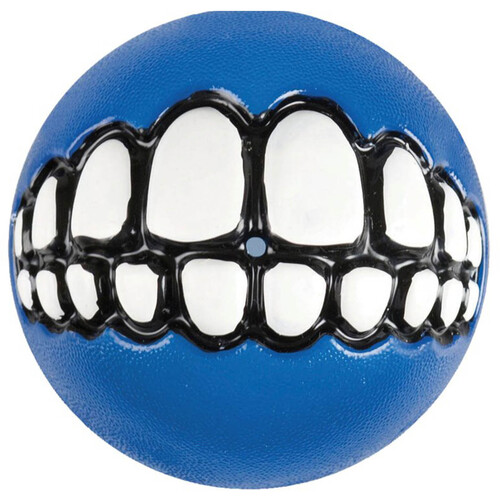 Rogz Grinz Ball Interactive Dog Toy Blue Small 49mm (OB*)