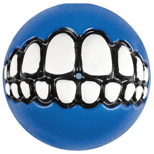 Rogz Grinz Ball Interactive Dog Toy Blue Small 49mm