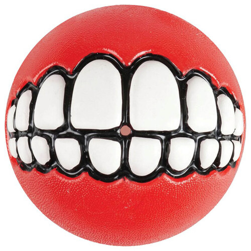 Rogz Grinz Ball Interactive Dog Toy Red Small 49mm