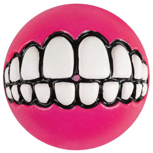 Rogz Grinz Ball Interactive Dog Toy Pink Small 49mm
