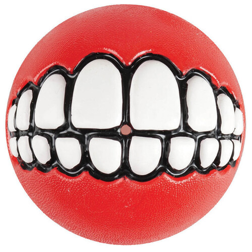 Rogz Grinz Ball Interactive Dog Toy Red Medium 64mm