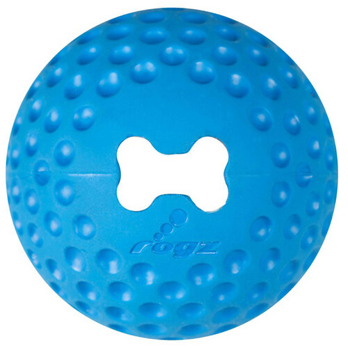 Rogz Gumz Ball Treat Dispensing Interactive Dog Toy Blue Small